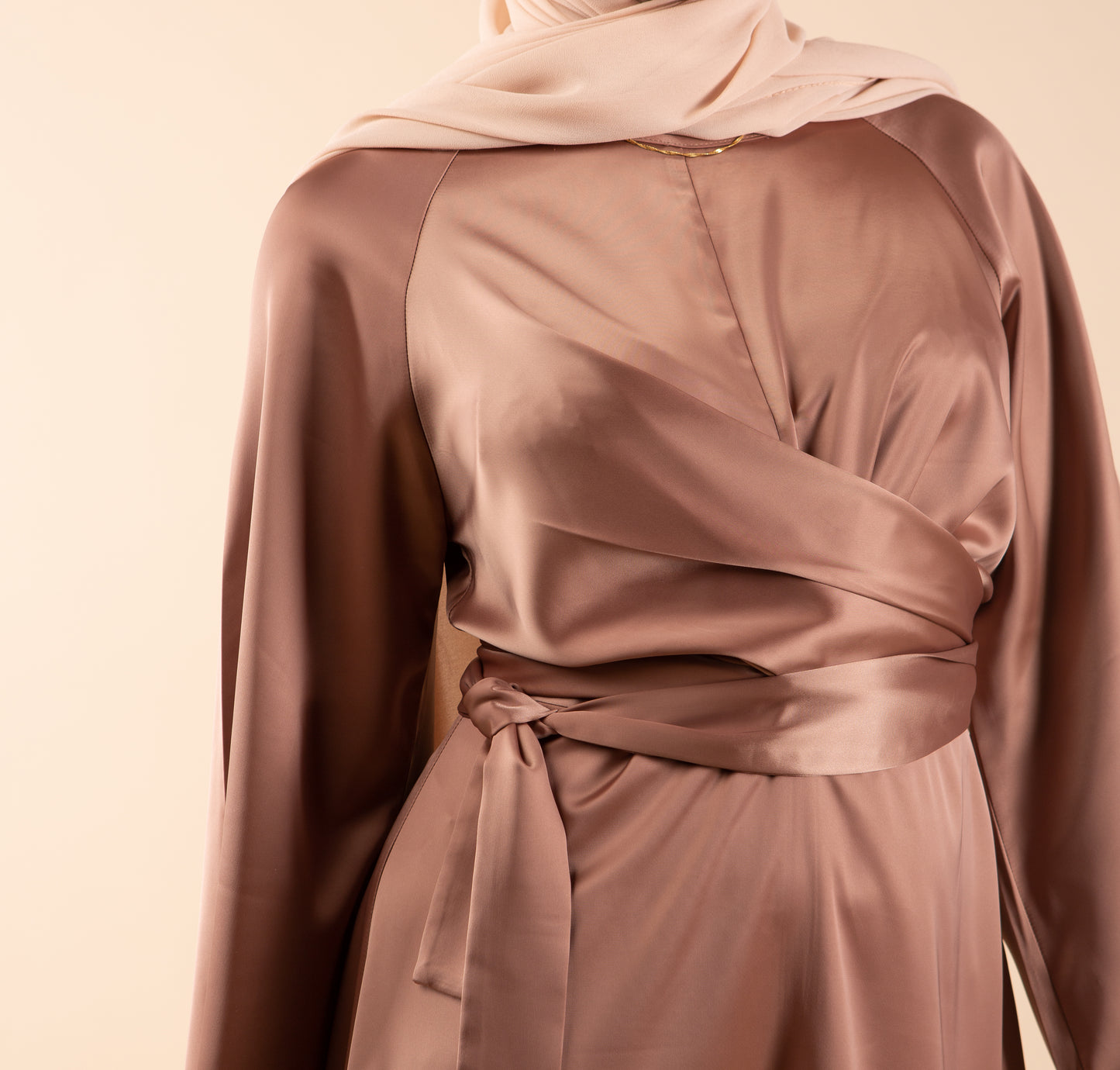 Azalea tie Satin Maxi Dress - Gold Caramel