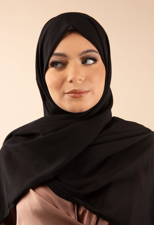 Chiffon Airy Hijab - Midnight Black
