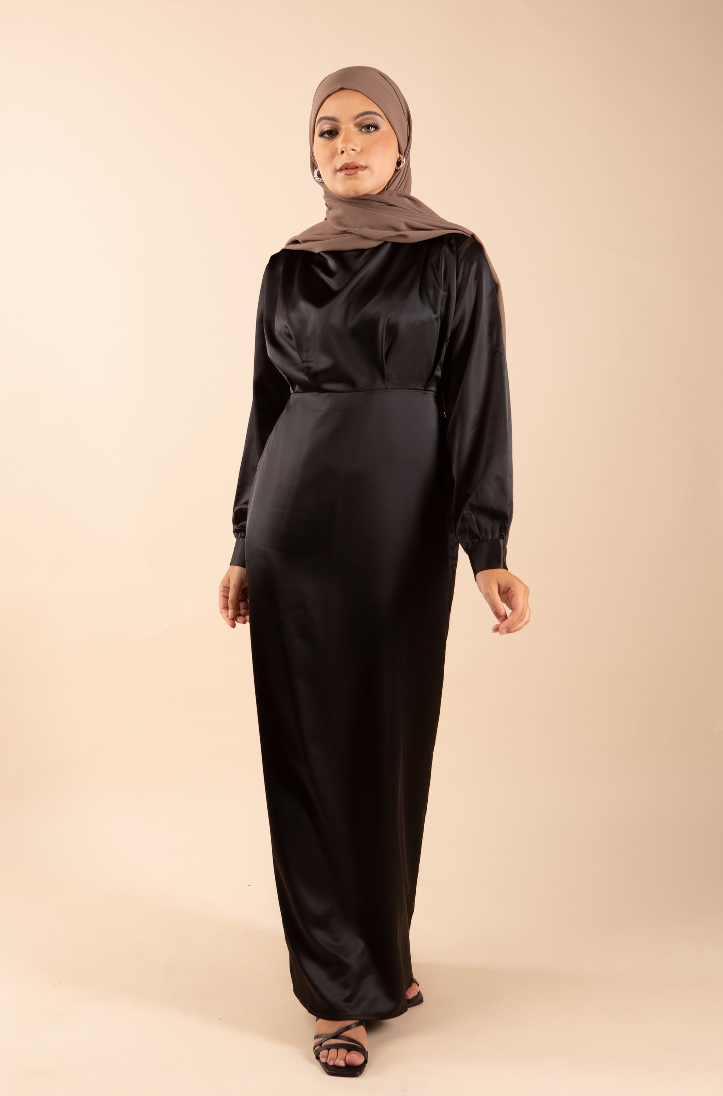 Emerald Satin Robe longue - Night Black