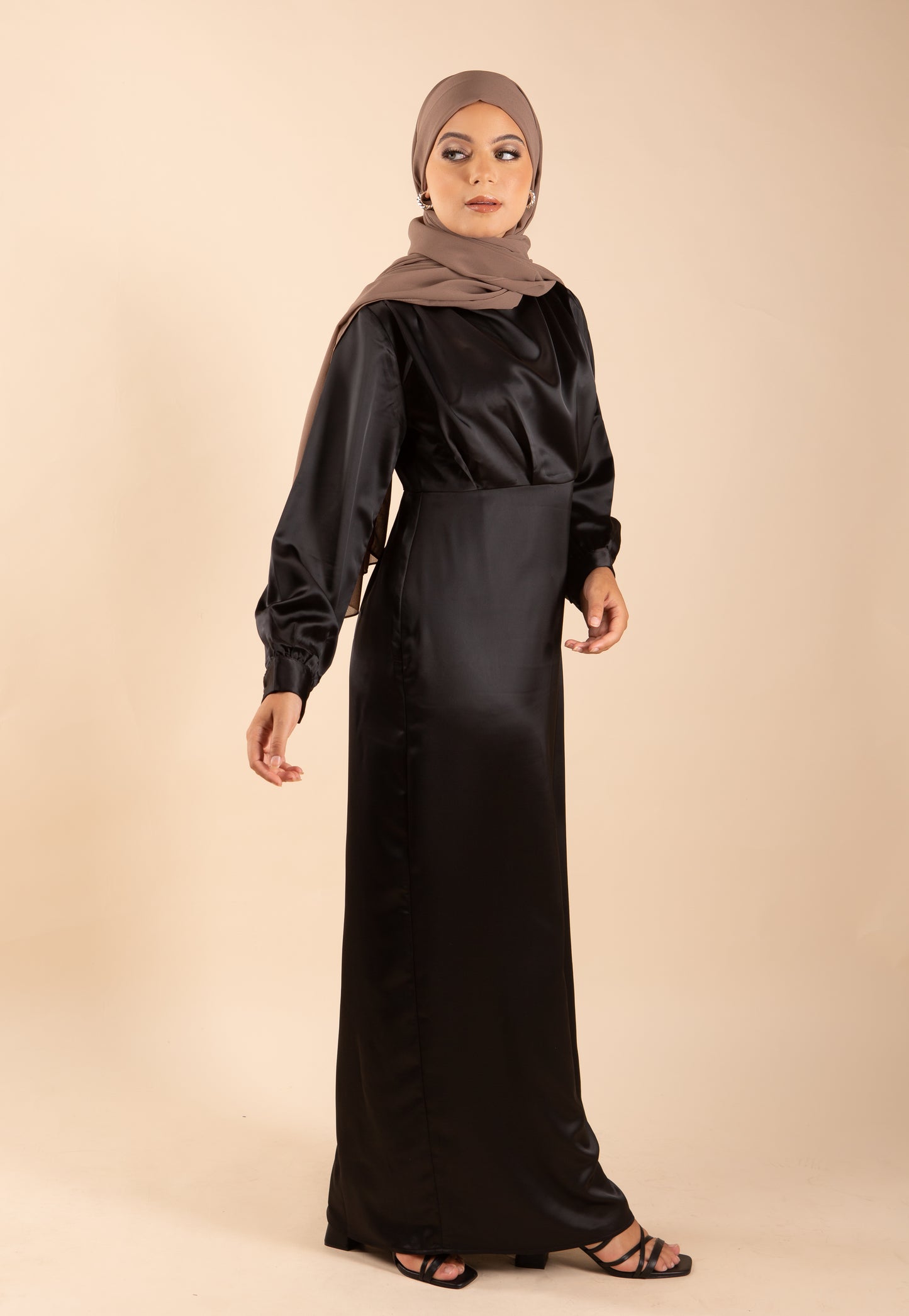 Emerald Satin Robe longue - Night Black
