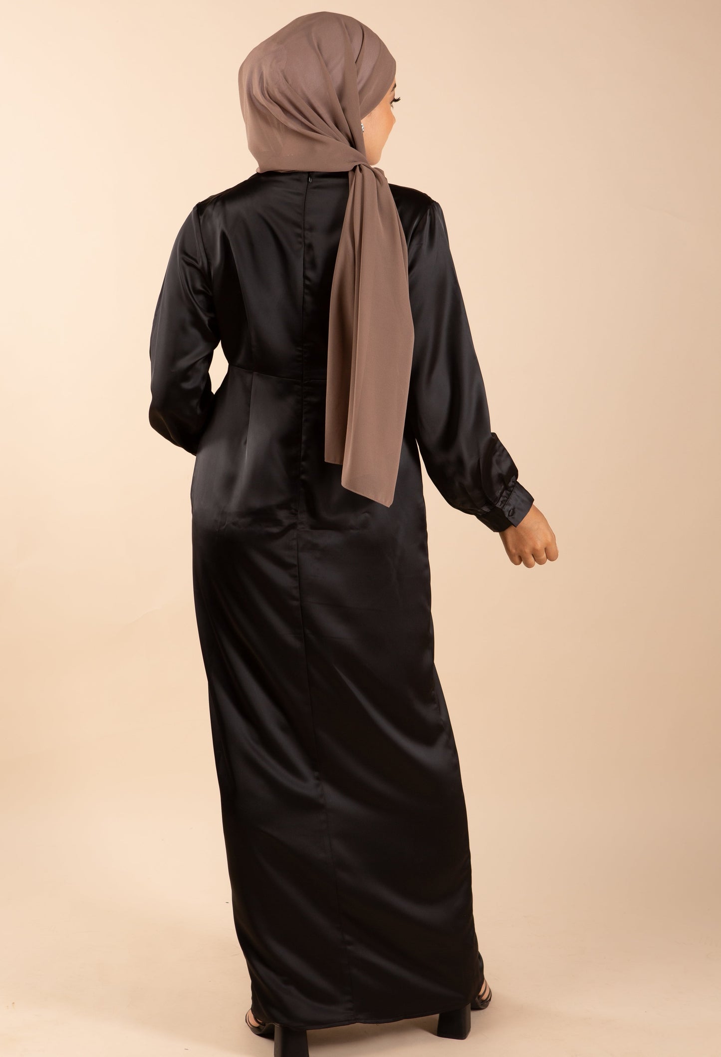 Emerald Satin Robe longue - Night Black