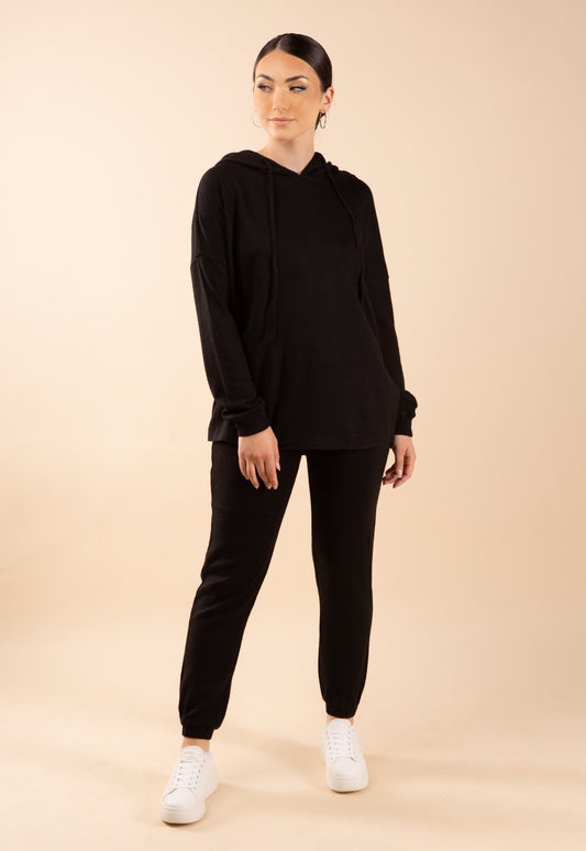 Aliana Knitted Matching set - Raven Black