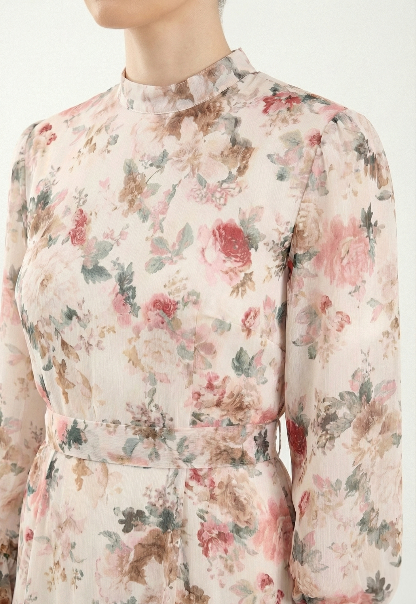  Liliy Chiffon Robe longue - Floral