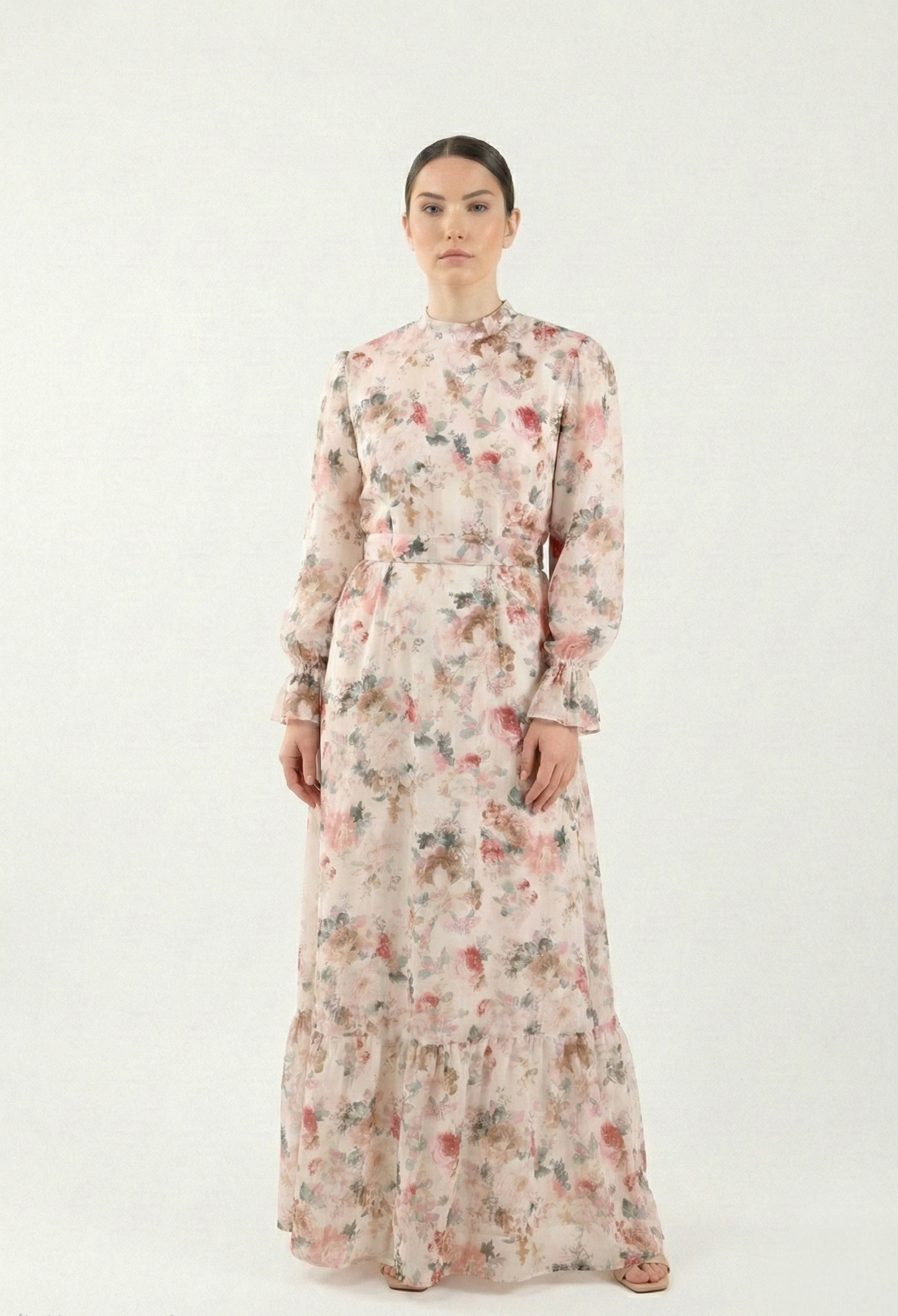  Liliy Chiffon Robe longue - Floral