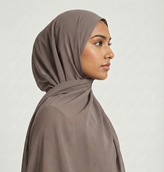 Hijab en mousseline - Moka