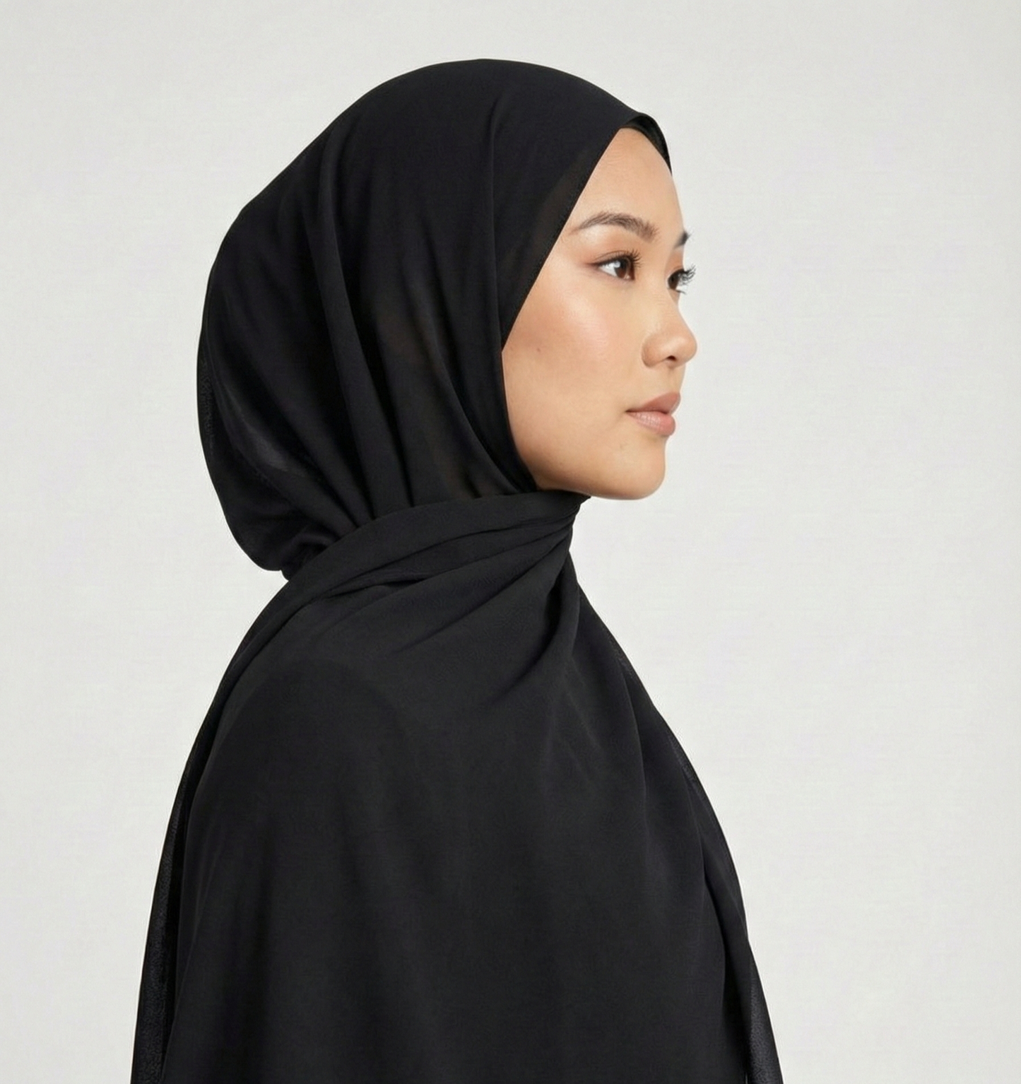 Hijab en mousseline - Midnight Black