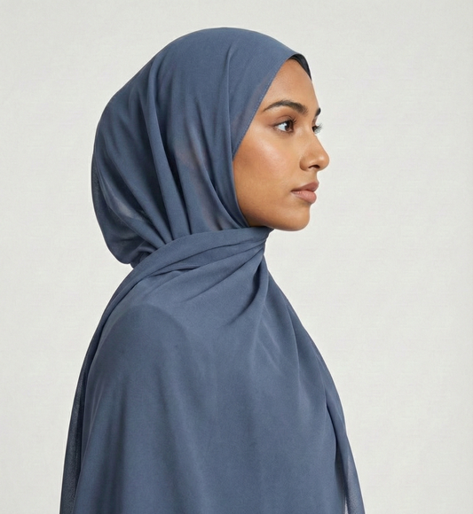  Hijab en mousseline - Bleu marine
