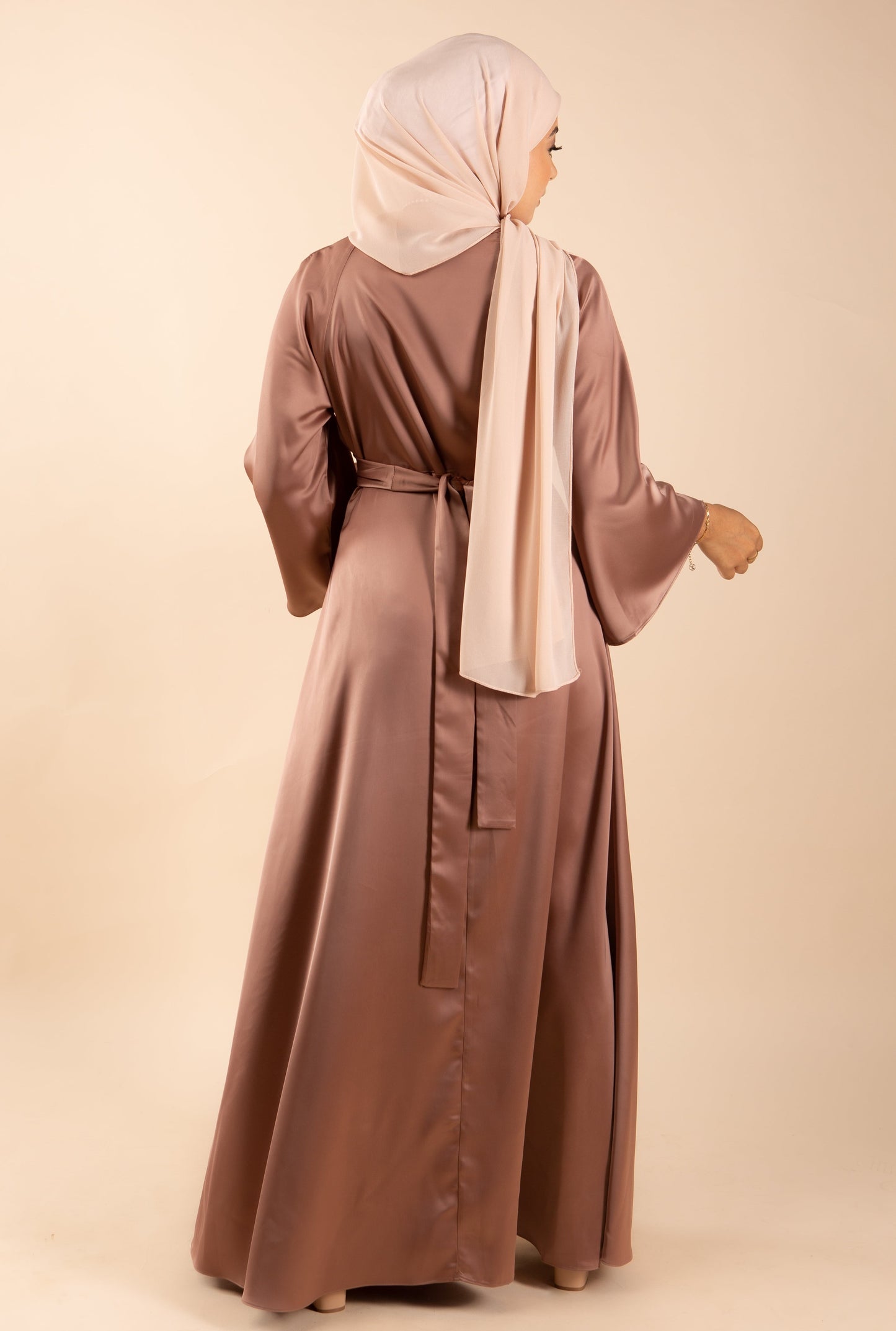 Azalea tie Satin Maxi Dress - Gold Caramel