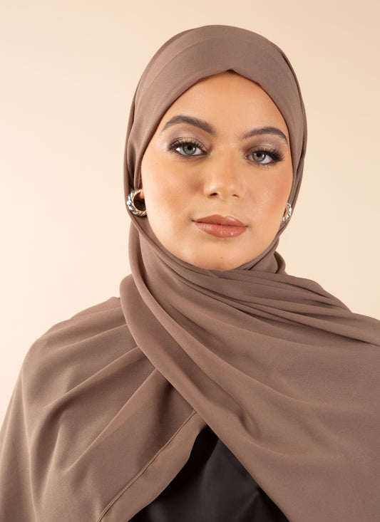 Hijab en mousseline - Moka
