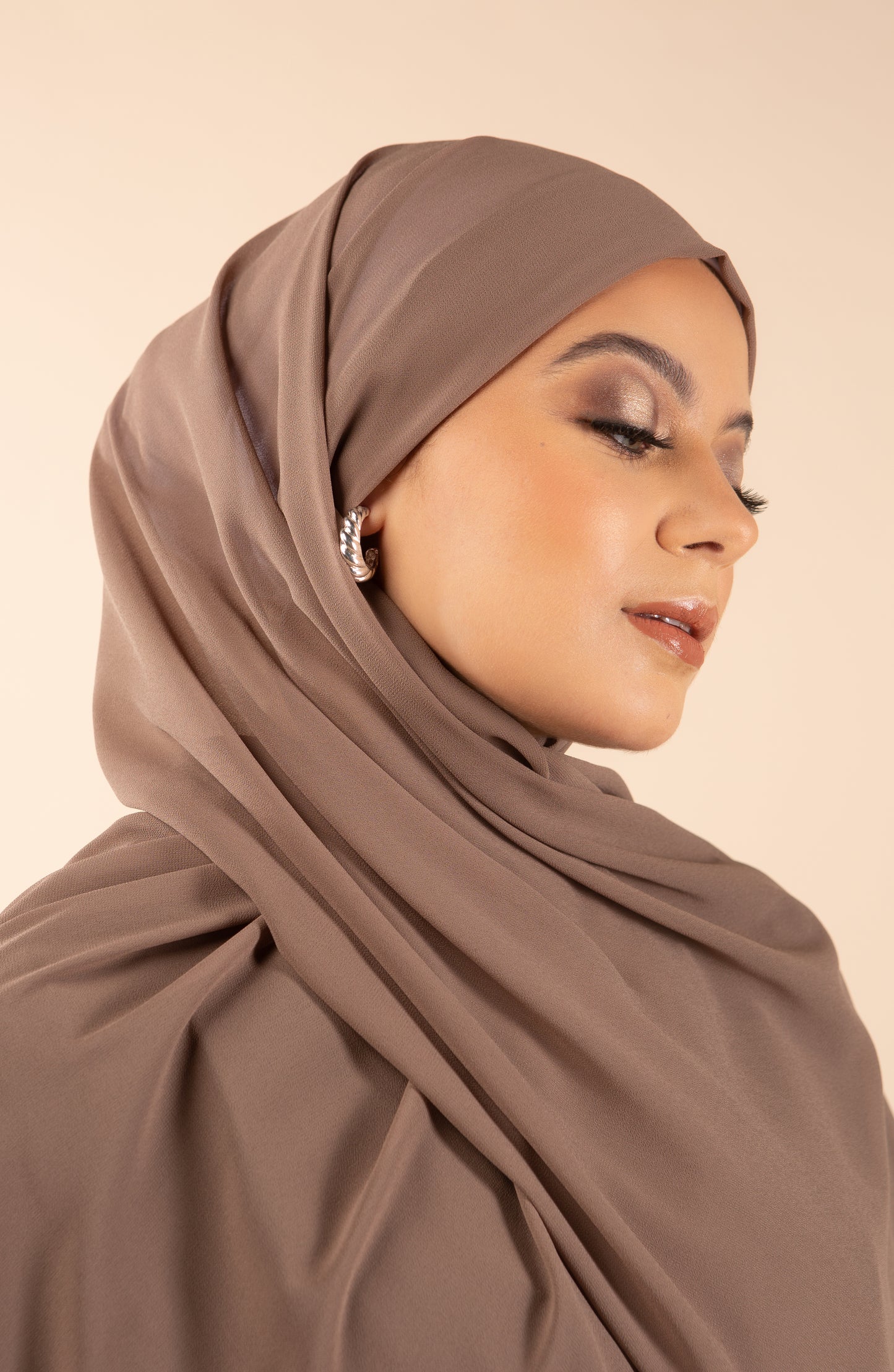 Hijab en mousseline - Moka