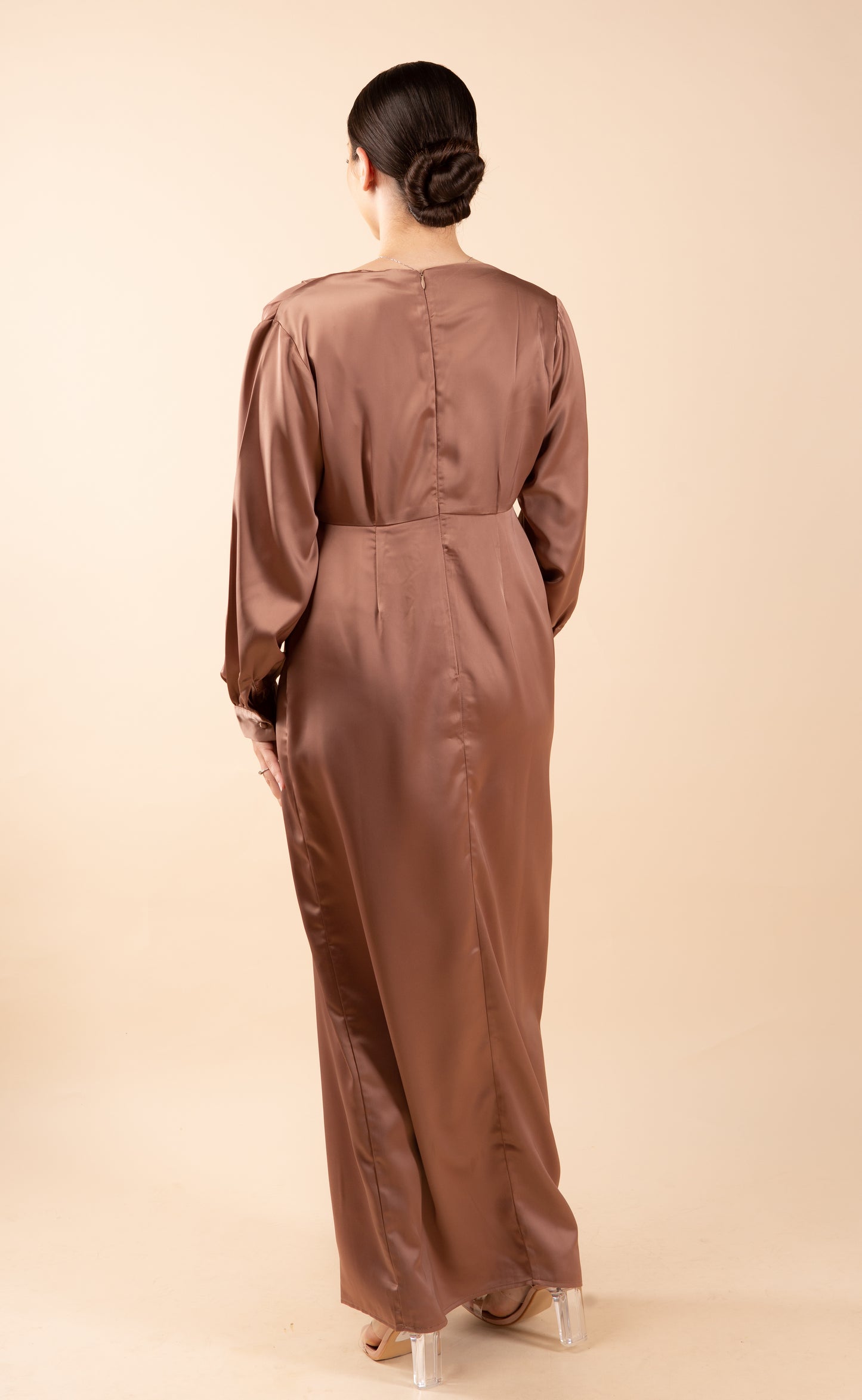 Emerald Satin Robe Lounge - Or Caramel