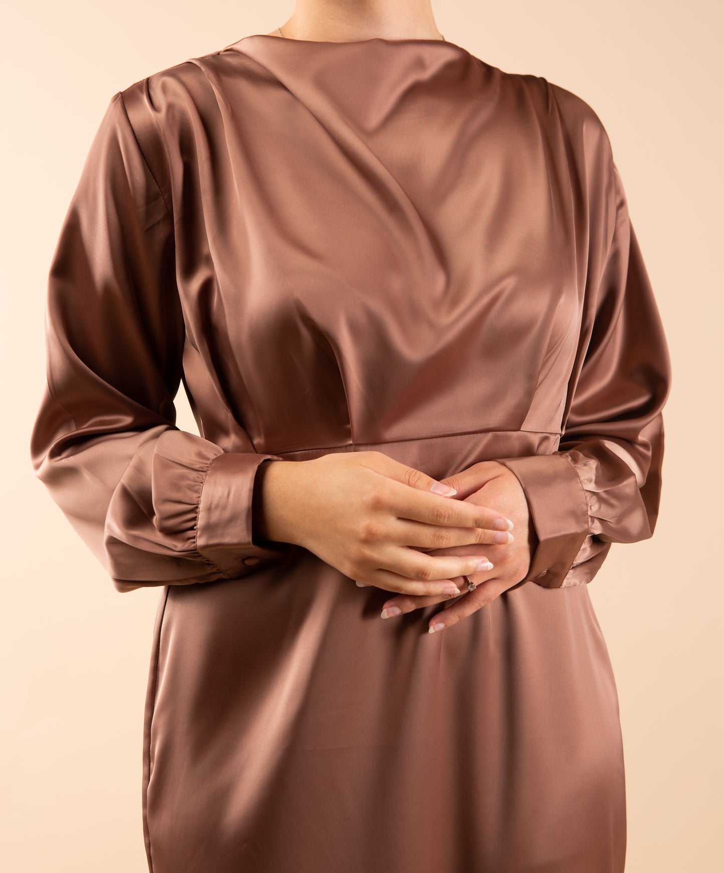 Emerald Satin Robe Lounge - Or Caramel