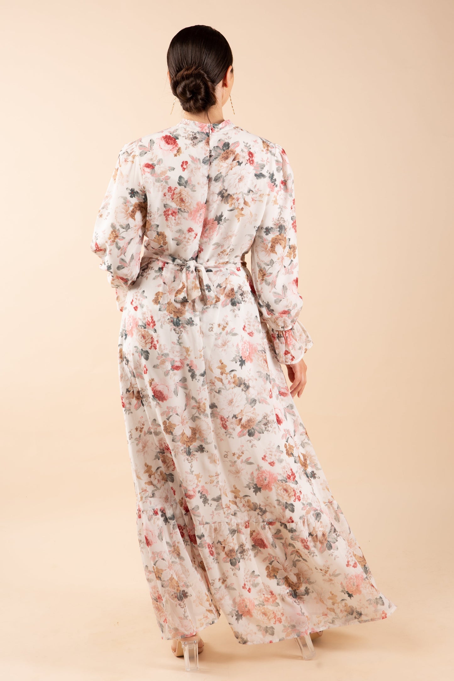 Liliy Chiffon Robe longue - Floral