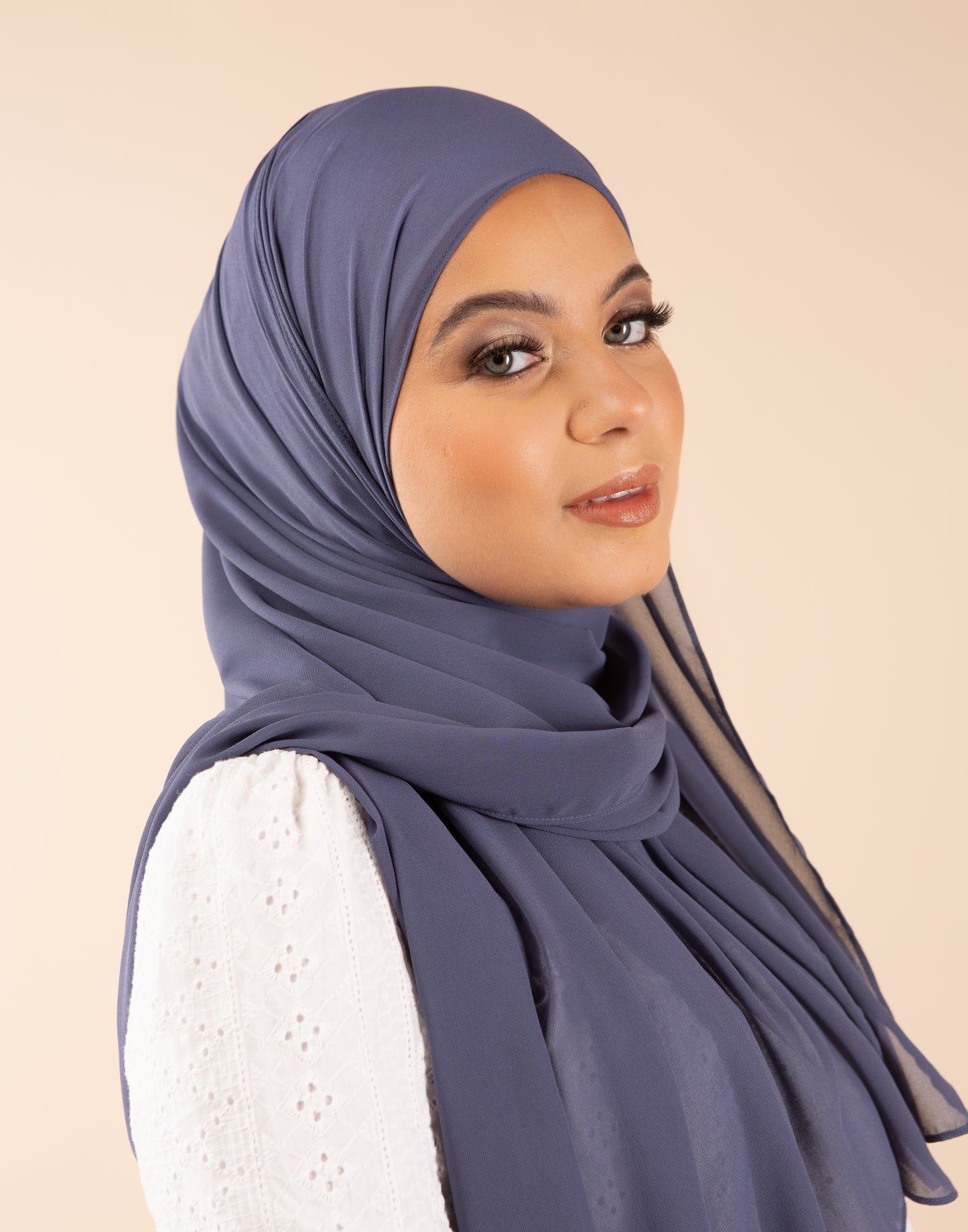  Hijab en mousseline - Bleu marine