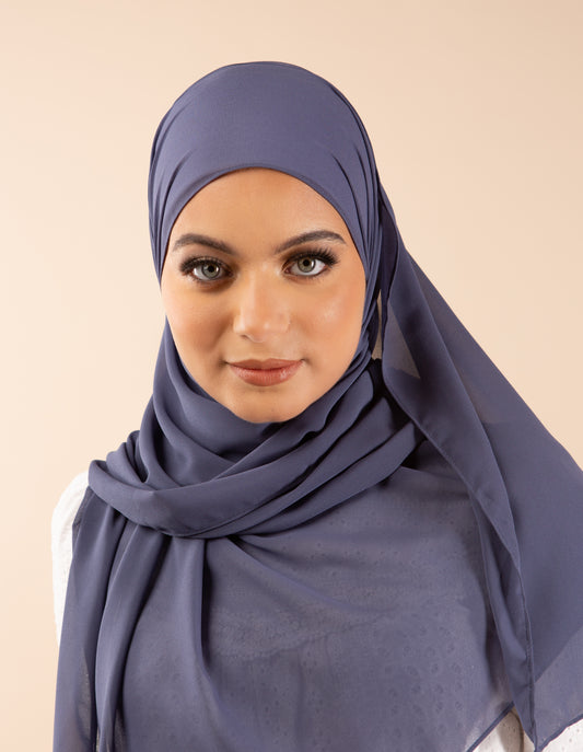  Hijab en mousseline - Bleu marine